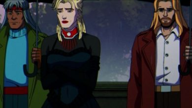Personagens do Thieves and Assassins Guild no funeral de Gambit em X-Men '97